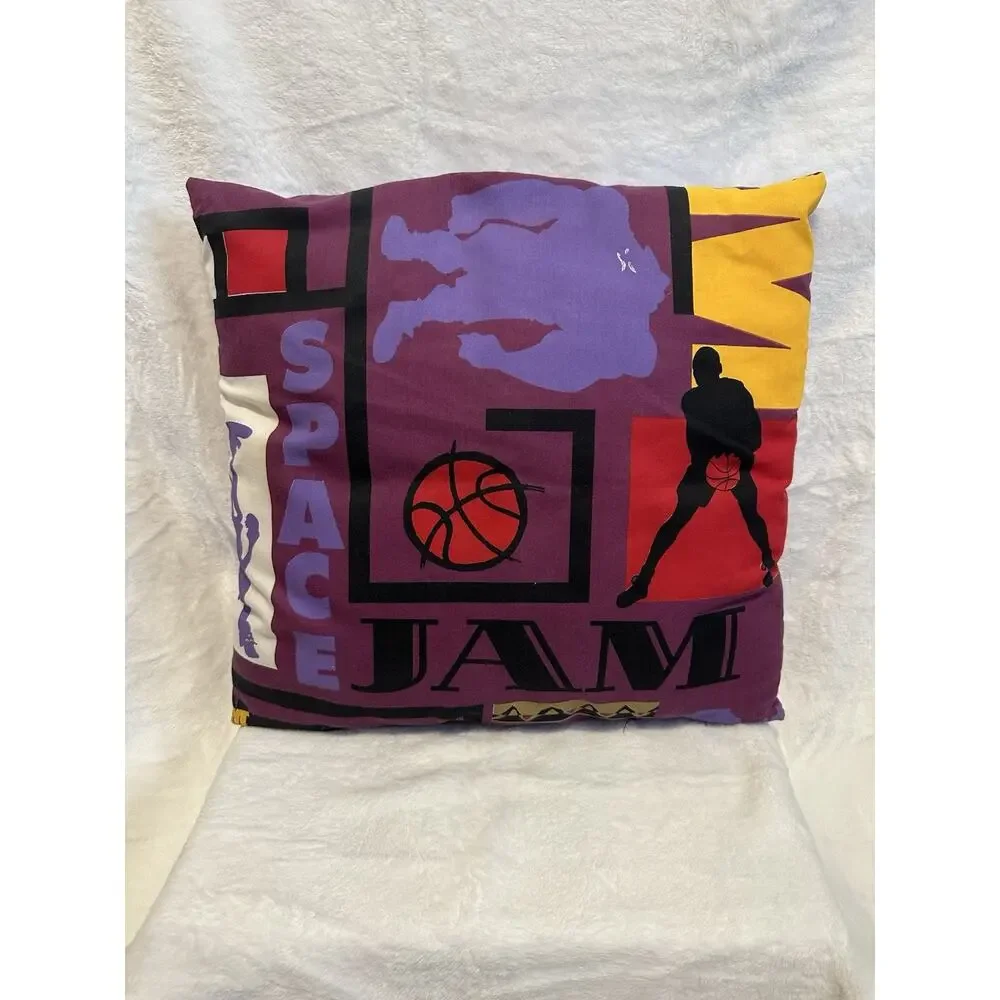 Micheal Jordan Space Jam Throw Pillow Looney Tune Squad Bugs Bunny Bed 90’s